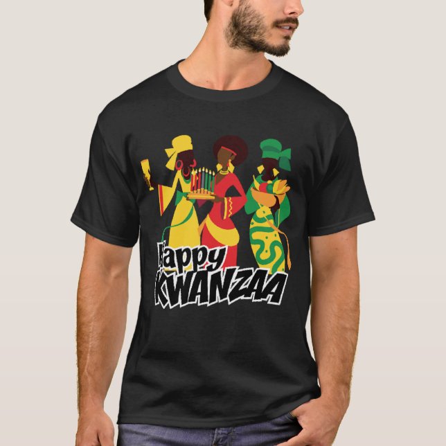 Lycklig Kwanzaa T-Shirt (Framsida)