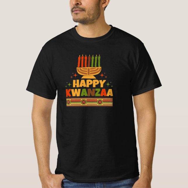 Lycklig Kwanzaa T-Shirt (Framsida)