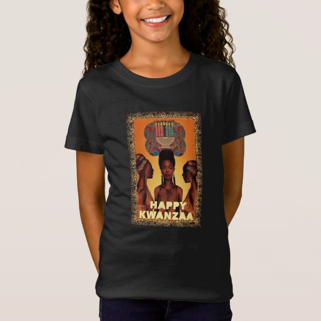 Lycklig Kwanzaa Tarot Card Shirt,Svart familjekort T Shirt (Framsida)