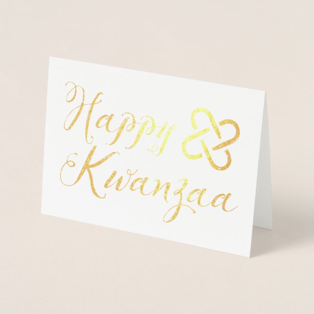 Lycklig kwanzaa umoja guld folie folierat kort (Framsida)