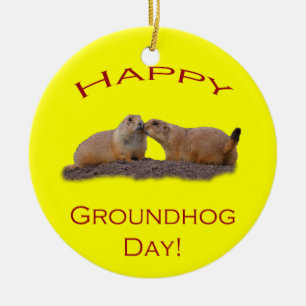 Lycklig kyss för Groundhog dag Julgransprydnad Keramik