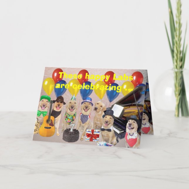 Lycklig Lab Birthday Kort (Framsida)