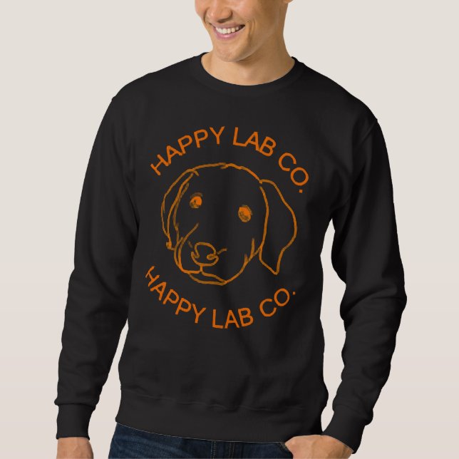 Lycklig Lab Orange Lab Puppy Ögon Labrador Labrado Lång Ärmad Tröja (Framsida)