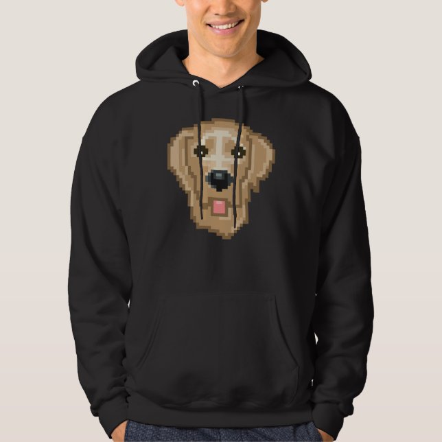 Lycklig Lab Retriever Pixel Hoodie (Framsida)
