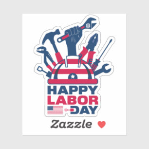 Lycklig Labor Day, USA Helgdag Klistermärken