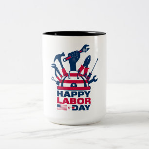 Lycklig Labor Day, USA Helgdag Två-Tonad Mugg