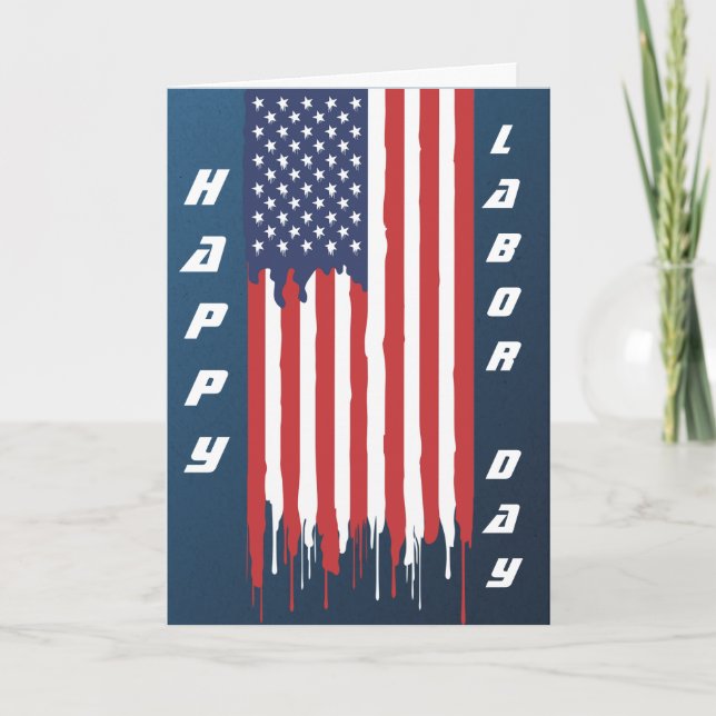 Lycklig labourdag Amerikanska Flagga Graffiti Kort (Framsida)