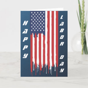 Lycklig labourdag Amerikanska Flagga Graffiti Kort