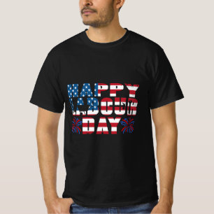 Lycklig labourdag Gift American Flagga T-Shirt