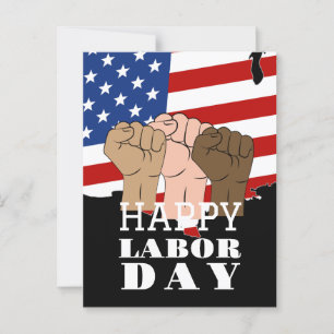 Lycklig Labourdagen patriotic USA Red White & Blue Vykort