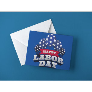 Lycklig Labourdagen Patriotic USA Stars Vykort
