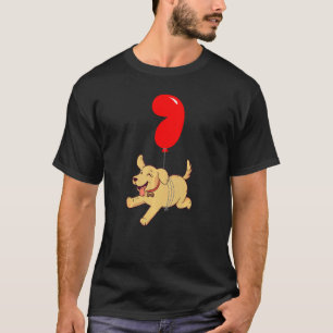 Lycklig Labrador 7:e Birthday Kids Balloon Party T Shirt