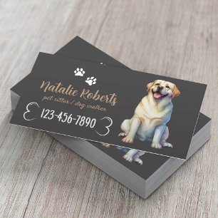 Lycklig Labrador Hund Walking & Pet Sitter Mörk Gr Visitkort