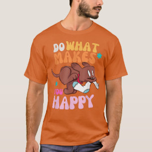 Lycklig Labrador Retro Hippie 60:e VIBES Manar Wom T Shirt