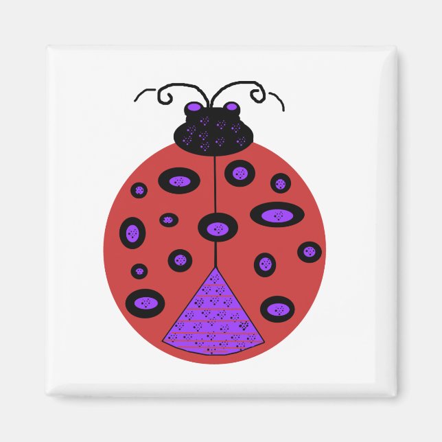 Lycklig Ladybug magnet (Framsidan)