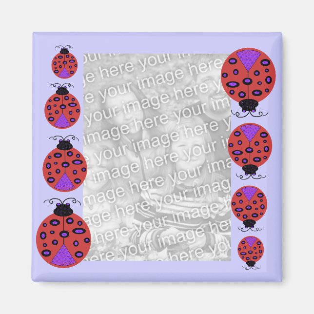 Lycklig Ladybug mallmagnet Magnet (Framsidan)