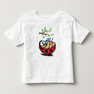 Lycklig Ladybug med Mobil Funny T Shirt