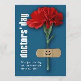 Lycklig Läkare Dagen. Red Carnation Anpassningsbar Kort