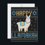 Lycklig Lamakah Funny Jewish Hanukkah Gift Anteckningskort<br><div class="desc">chanukah, Kamakah, hanukkah, dreidel, jewant, ful, sweater, llama, christmas, trikå</div>