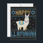 Lycklig Lamakah Funny Jewish Hanukkah Gift Anteckningskort<br><div class="desc">chanukah, Kamakah, hanukkah, dreidel, jewant, ful, sweater, llama, christmas, trikå</div>
