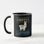 Lycklig Lamakah Funny Jewish Hanukkah Gift Mugg<br><div class="desc">chanukah, Kamakah, hanukkah, dreidel, jewant, ful, sweater, llama, christmas, trikå</div>