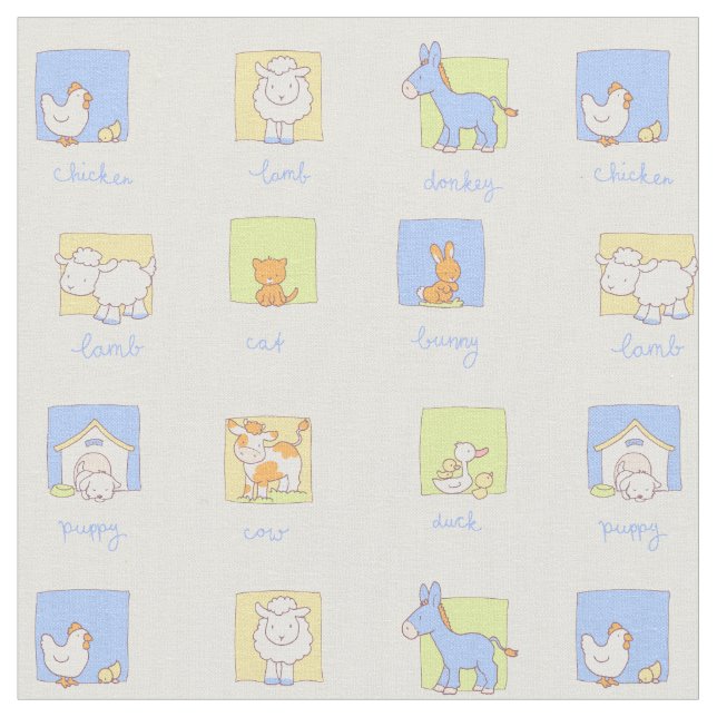 Lycklig lantgård tyg (Närbild)