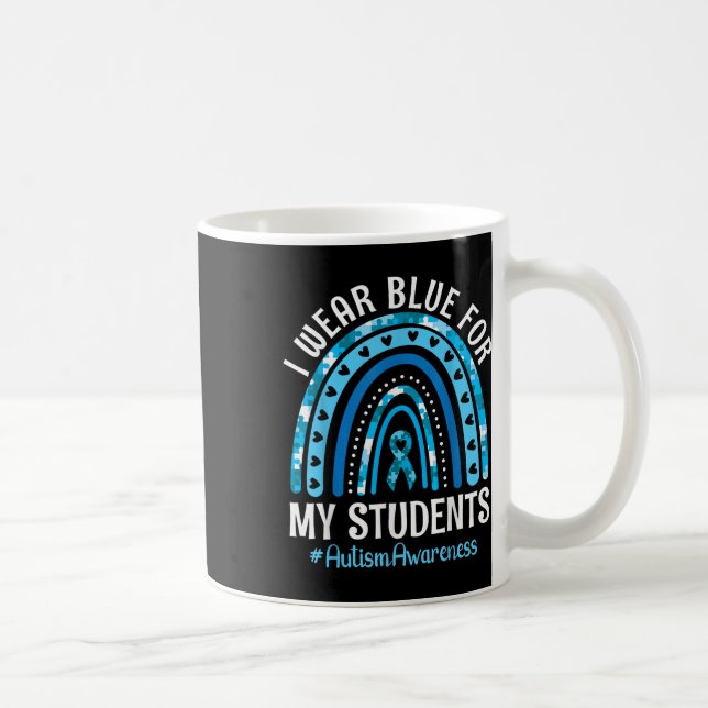 Lycklig Lärare I Bära Blue for My Studenter Autism Kaffemugg (Höger)