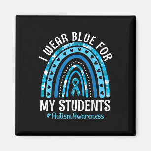 Lycklig Lärare I Bära Blue for My Studenter Autism Magnet