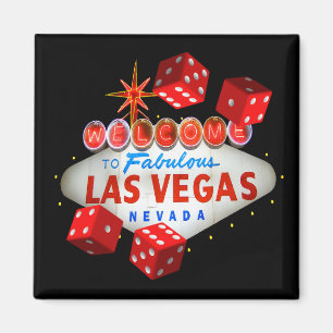 Lycklig Las Vegas för tärningspelare magnet