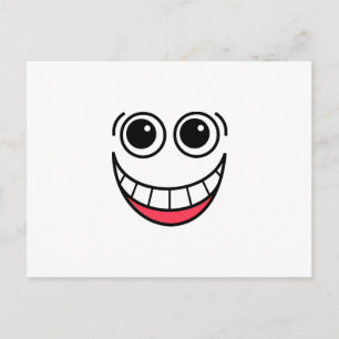 Lycklig Laughing Funny Tecknad Tecknad Ansikte Vykort