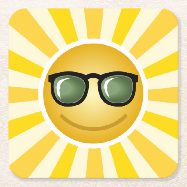 Lycklig le sol underlägg papper kvadrat (Framsidan)