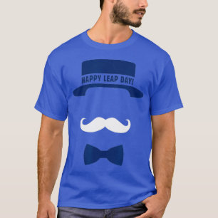Lycklig Leap Day Hat Mustache Funny Gult T Shirt