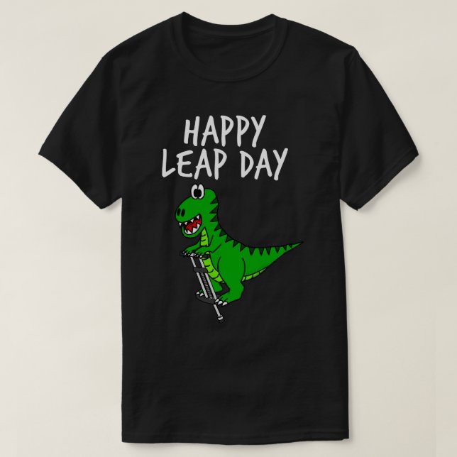 Lycklig Leap Day TRex Dinosaur 29 feb 2024 T Shirt (Design framsida)