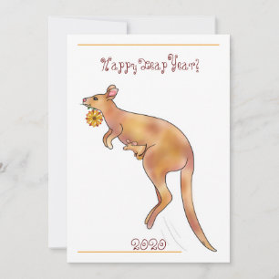 Lycklig Leap Year Kangaroo Tack Kort