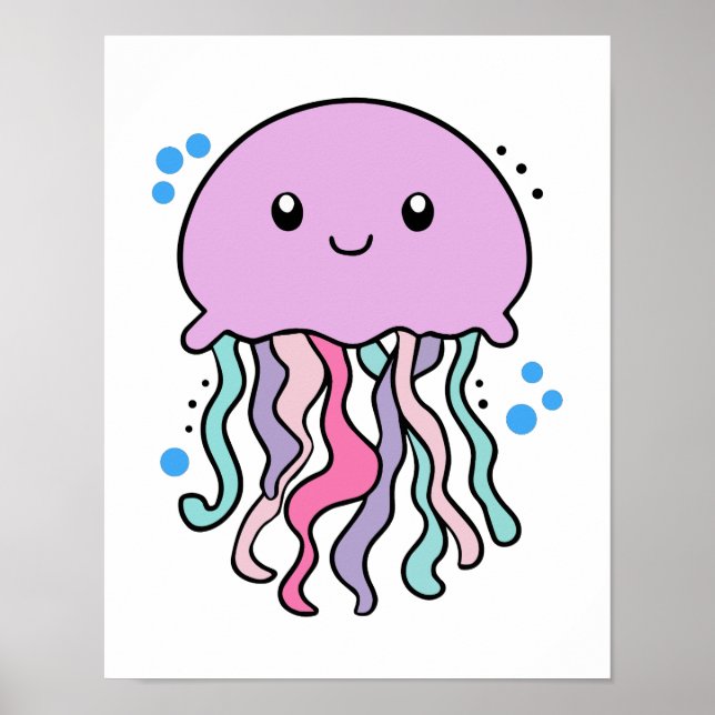 Lycklig leende baby-maneter med bubblor. poster (Framsidan)