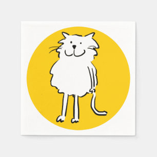 Lycklig-leende katt som illustration av Tecknaden  Pappersservett