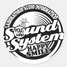 Lycklig leende Stilar Runt Klistermärke