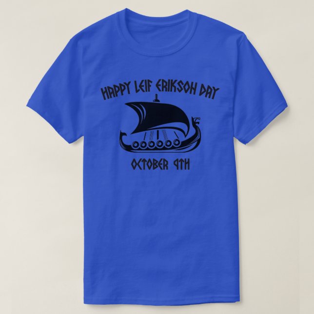 Lycklig Leif Erikson Day Vikings 2 T Shirt (Design framsida)
