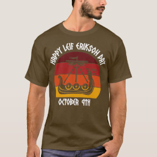 Lycklig Leif Erikson Day Vikings Sunset 2 T Shirt