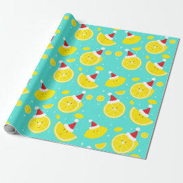 Lycklig Lemons Santa Hats Mönster Presentpapper