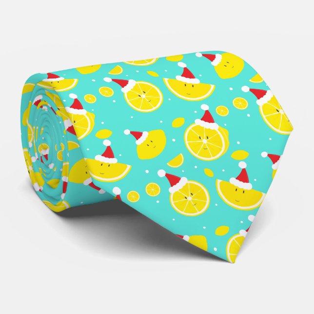Lycklig Lemons Santa Hats Noveltyn jul Mönster Slips (Rullad)
