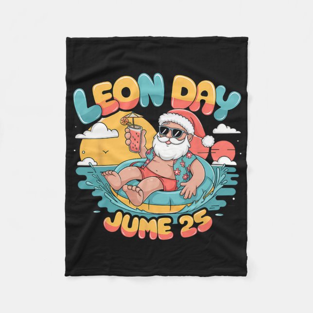 Lycklig Leon Day Santa Sommar 6 månader till Chris Fleecefilt (Framsidan)