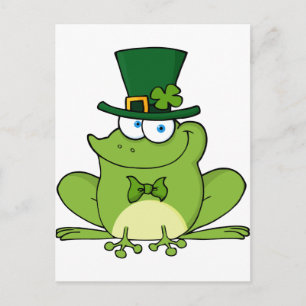 Lycklig Leprechaun Frog Vykort