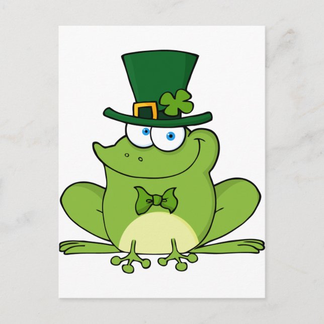 Lycklig Leprechaun Frog Vykort (Framsida)