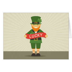 lycklig leprechaun hälsningskort