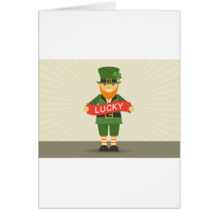 lycklig leprechaun hälsningskort