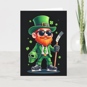 Lycklig Leprechaun Hockey Stjärnkort Kort