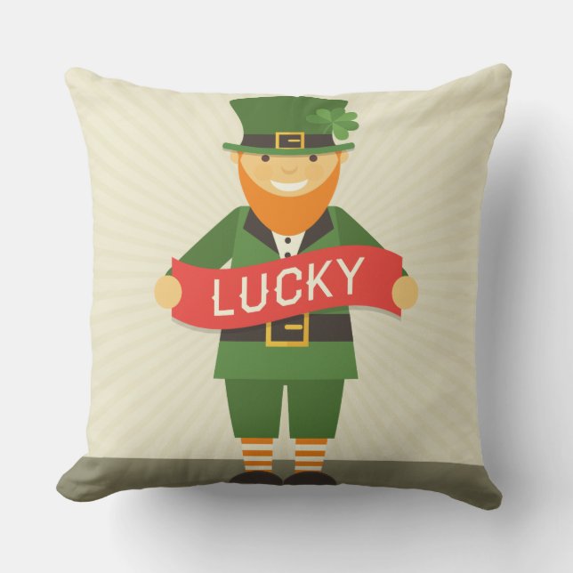 lycklig leprechaun kudde (Framsida)