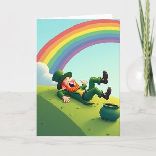 Lycklig Leprechaun Lojal Julkort Kort