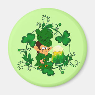 Lycklig Leprechaun Magnet